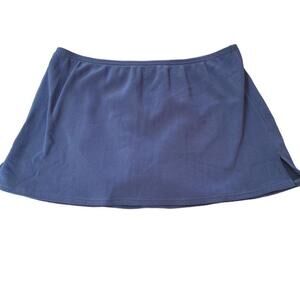 Lands End Womens Swim Skort Skirt Steel Blue Bikini Bottom Length 12” Size 12‌‌‌
